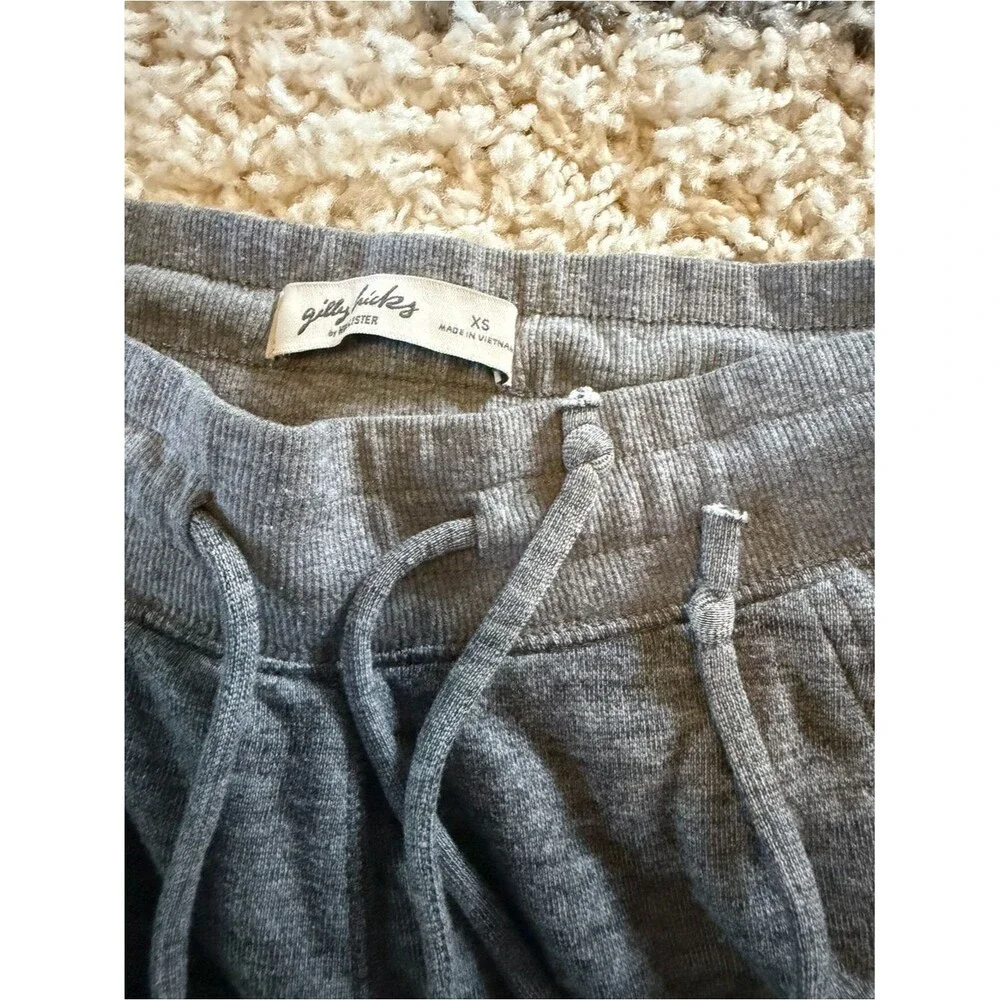 Gilly Hicks Gray Ribbed Drawstring Lounge Pants - Picture 3 of 4